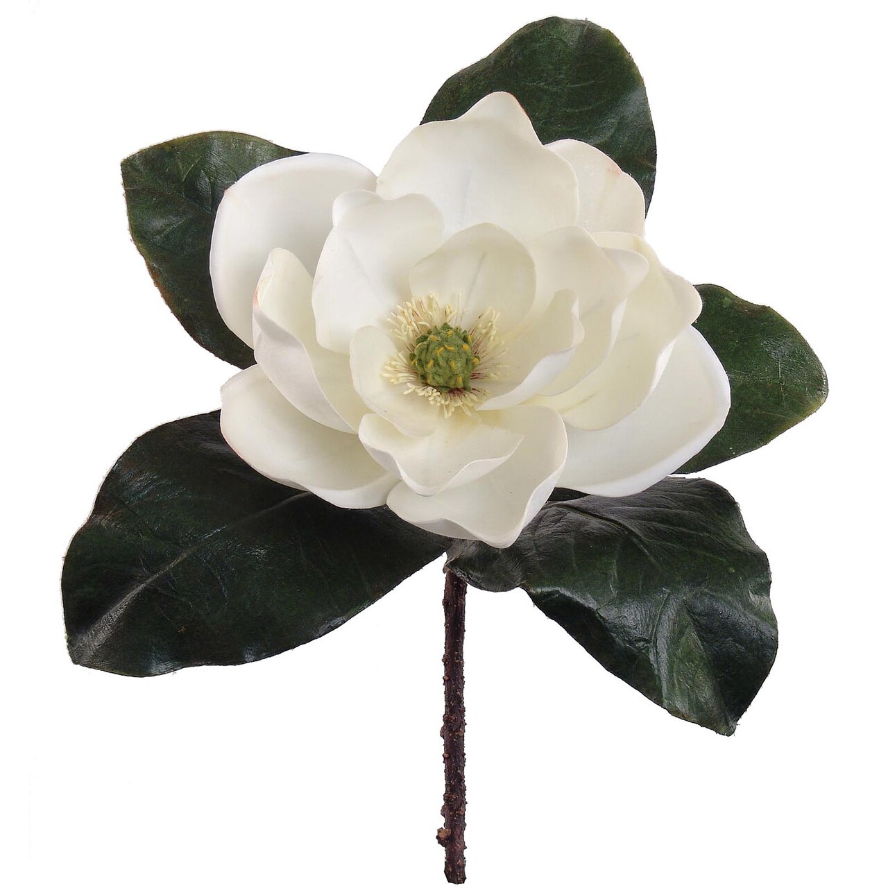 Timeless Grace: Beautiful 15" Magnolia Pick, 8" Diameter, White (6-Pack) for Delicate Floral Creations, Floral Home by Artificial Flowers